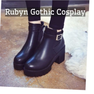 Giày Chelsea Boot Cổ Đế Cao 8,5cm Cosplay Rubyn Gothic - Phong Cách Độc Đáo 3