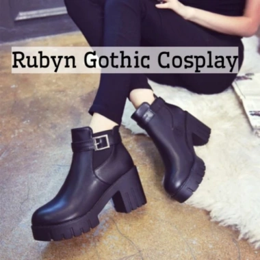 Giày Chelsea Boot Cổ Đế Cao 8,5cm Cosplay Rubyn Gothic - Phong Cách Độc Đáo 4