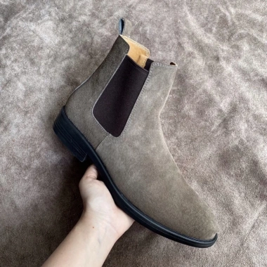 Giày Chelsea Boot Nam Da Thật TEFOSS HN601 Mũi Tròn Cá Tính Size 38-44 Nude Tan