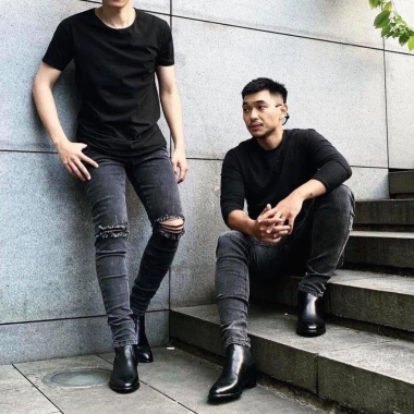 Giày Chelsea Boot nam STEEL MAN da đen, đế cao su 4cm - trẻ trung, giảm 23% 4