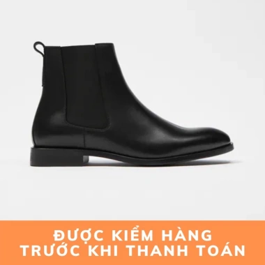Giày Chelsea Boots da bò nguyên tấm cho phái mạnh, đế độn tăng 3.5cm, thời trang