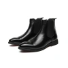 Giày Chelsea nam đế đỏ PU mắt cá chân slip‑on mũi tròn công sở, size 38‑46, miễn phí vận chuyển 8