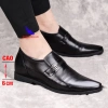 Giày chiều cao nam 6cm da bò cao cấp đục lỗ độn đế tăng cao ẩn hiệu G-2 đen 350k