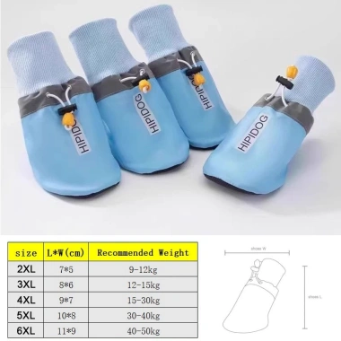 Giày Chó Lớn 9‑50KG Đế Mềm Thoáng Khí, Chống Thấm và Trượt, Bốn Mùa Bảo Vệ Chân 9