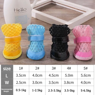 Giày chó nhỏ chống trượt phản quang Velcro thoáng khí, bảo vệ bàn chân 4 mùa 9