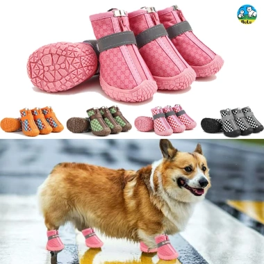Giày chống nước chó đi mưa & đêm đế cao su Velcro phản quang thoáng khí - 575.140₫ Giày chống nước chó đi mưa & đêm đế cao su Velcro phản quang thoáng khí - 575.140₫