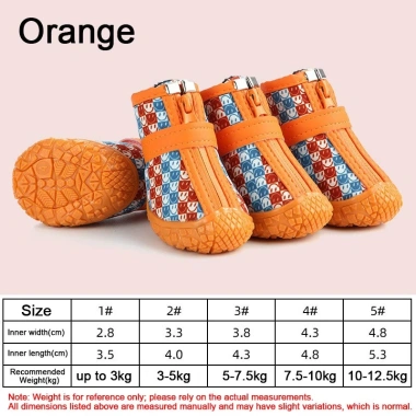 Giày chống nước chó đi mưa & đêm đế cao su Velcro phản quang thoáng khí - 575.140₫