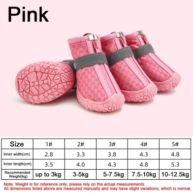 Giày chống nước chó đi mưa & đêm đế cao su Velcro phản quang thoáng khí - 575.140₫
