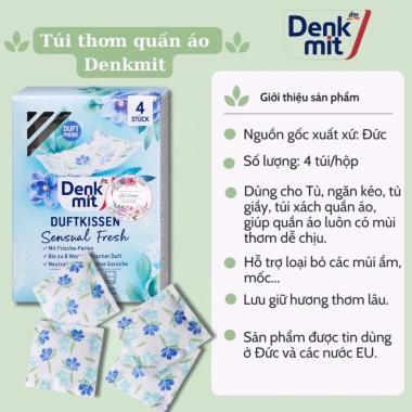 Giấy Chống Phai Màu Denkmit cho Máy Giặt - Giấy Hút Màu Quần Áo Đức, Giá 55.000 VND (Giảm từ 67.650 VND)