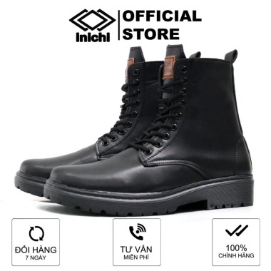 Giày Chunky Combat Boots INICHI G1.105 da lì chống nhăn, khóa cài, đế chunky - Giá ưu đãi 1.915.250 VND Giày Chunky Combat Boots INICHI G1.105 da lì chống nhăn, khóa cài, đế chunky - Giá ưu đãi 1.915.250 VND