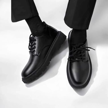 Giày Chunky Derby Nam Đen Trơn - Da Basics Nam Tính, Co Giãn, Dễ Phối, Giá 435k 5 Giày Chunky Derby Nam Đen Trơn - Da Basics Nam Tính, Co Giãn, Dễ Phối, Giá 435k 5