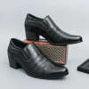 Giày công sở cao gót da nam Slip On tăng 6cm, size 38-46, trang trọng cho ngày cưới