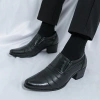 Giày công sở cao gót da nam Slip On tăng 6cm, size 38-46, trang trọng cho ngày cưới 5