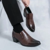 Giày công sở cao gót da nam Slip On tăng 6cm, size 38-46, trang trọng cho ngày cưới 8