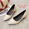 Giày công sở gót vuông 5 phân màu kem - Big size 40-44, thoải mái, giá ưu đãi 2