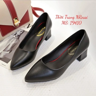 Giày công sở gót vuông 5 phân màu kem - Big size 40-44, thoải mái, giá ưu đãi