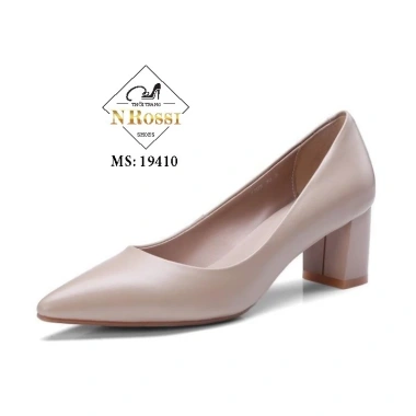 Giày công sở gót vuông 5 phân màu kem - Big size 40-44, thoải mái, giá ưu đãi