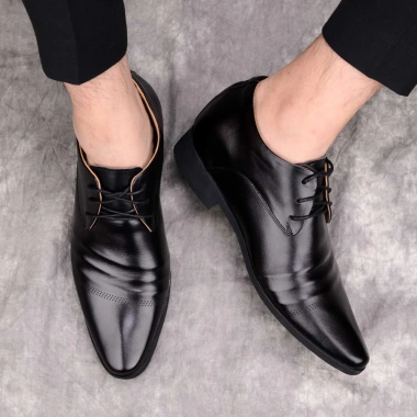 Giày công sở nam da bò tăng chiều cao 7cm giảm 10% ISHOESVN IS119 giá 950.000₫