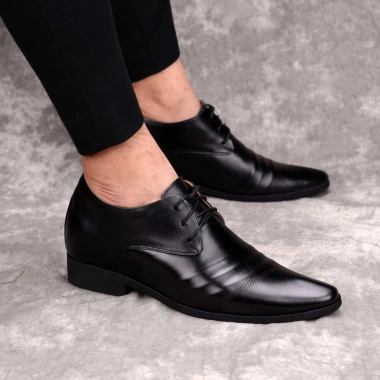 Giày công sở nam da bò tăng chiều cao 7cm giảm 10% ISHOESVN IS119 giá 950.000₫