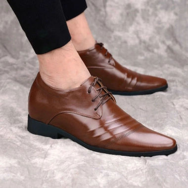 Giày công sở nam da bò tăng chiều cao 7cm giảm 10% ISHOESVN IS119 giá 950.000₫