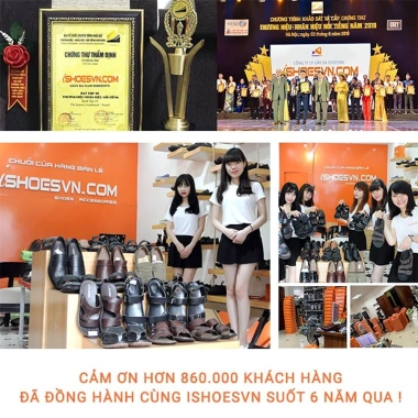 Giày công sở nam da bò tăng chiều cao 7cm giảm 10% ISHOESVN IS119 giá 950.000₫
