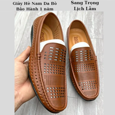 Giày công sở nam da bò thật, thoáng mát mùa hè - Giá 389.000, BH 1 năm 4