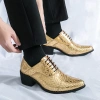 Giày công sở nam gót cao buộc dây da cưới, tăng 6cm, size 38-46, thiết kế trang trọng 9