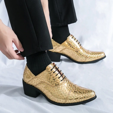 Giày công sở nam gót cao buộc dây da cưới, tăng 6cm, size 38-46, thiết kế trang trọng 9 Giày công sở nam gót cao buộc dây da cưới, tăng 6cm, size 38-46, thiết kế trang trọng 9