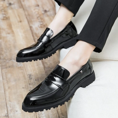 Giày Công Sở Nam Loafer Slip On Phong Cách Ý Sáng Bóng – Nhẹ, Giá 572.616₫ 5