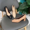 Giày công sở nữ cao gót 7cm đế vuông da mềm guốc tiệp viên thời trang 290.000₫ 2