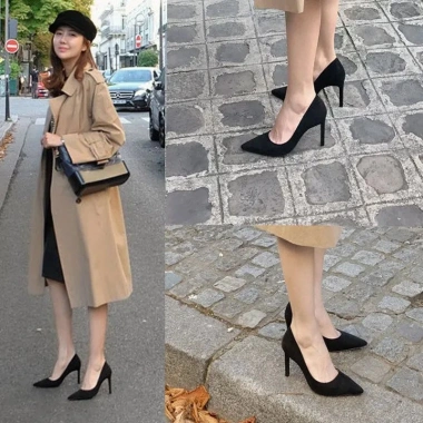 Giày Công Sở Nữ Đen Stiletto Pháp Cao Gót Nhọn - Giá Ưu Đãi 214.920₫