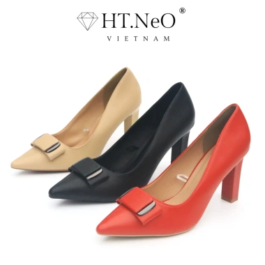 Giày Công Sở Nữ HT.NEO Da Bò Êm Mềm Gót Cao 8cm Mũi Nhọn - Phong Cách Basic Sang Trọng, Giá 520.000₫ 7