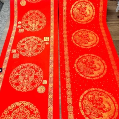 Giấy cuộn câu đối đỏ 50m/100m - Thư pháp Tết, họa tiết vàng ánh kim, chất lượng cao, không nhòe màu, giá chỉ 92.000₫ 6