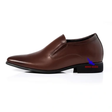 Giày da bò nam độn đế tăng chiều cao 6cm, mẫu mới Lười Tây công sở G-12 màu nâu - Giá rẻ 350.000₫ 4