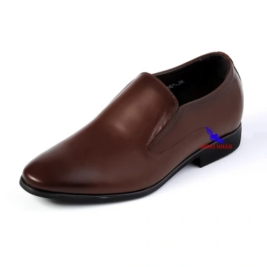 Giày da bò nam độn đế tăng chiều cao 6cm, mẫu mới Lười Tây công sở G-12 màu nâu - Giá rẻ 350.000₫ 5