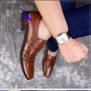 Giày da bò nam không dây doanh nhân đơn giản xỏ Tây công sở cao cấp giá rẻ 300k 2