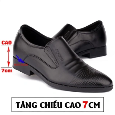 Giày da bò nam tăng chiều cao 6cm mẫu mới Lười Tây công sở G-15 giá rẻ 350k