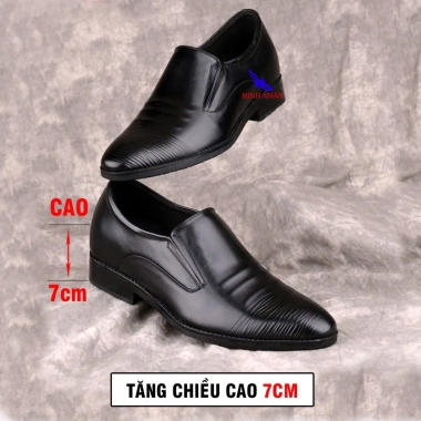 Giày da bò nam tăng chiều cao 6cm mẫu mới Lười Tây công sở G-15 giá rẻ 350k