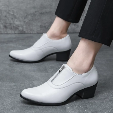 Giày Da Cao Gót Nam Đế Xuồng Dày 6cm Khóa Kéo Cá Tính - Giá ưu đãi 567.000₫ 3
