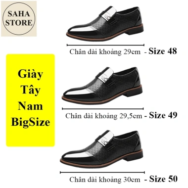 Giày da nam big size 50-45 - Giày tây da bóng không dây, giảm giá 399.999₫ 3