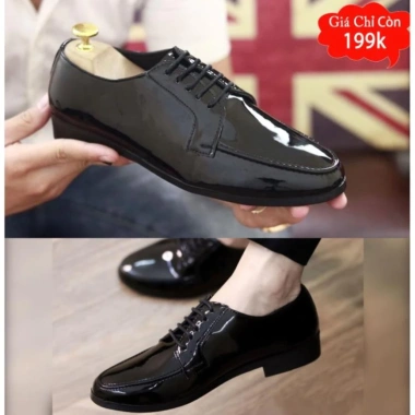 Giày da nam công sở đế cao 3cm, da bóng gắn mác kim loại RUNO G19 38‑43 339k
