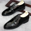Giày da nam công sở đế cao 3cm, da bóng gắn mác kim loại RUNO G19 38‑43 339k 2
