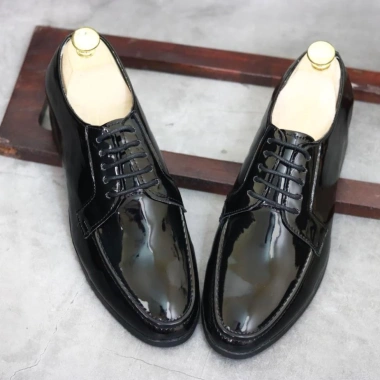 Giày da nam công sở đế cao 3cm, da bóng gắn mác kim loại RUNO G19 38‑43 339k