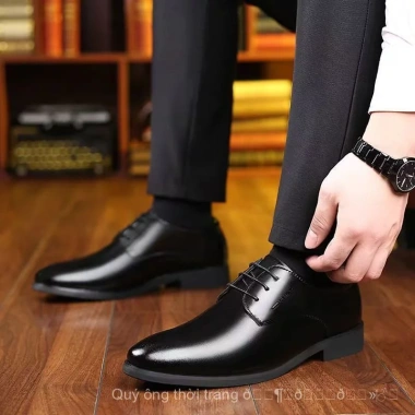 Giày Da Nam Đen D8Z1 - Phong Cách Mới, Thích Hợp Công Sở và Cưới, Giảm Giá 23%