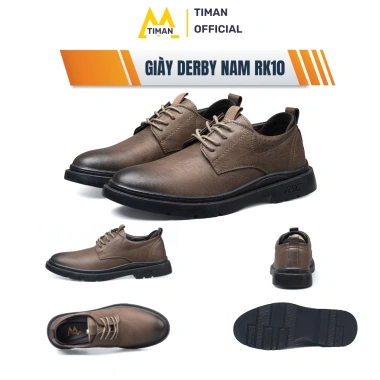 Giày da nam DERBY cao cấp Timanvn RK10 phong cách công sở, màu nâu, dây cột Hàn Quốc, bảo hành 1 năm, giảm còn 749.000₫ 3 Giày da nam DERBY cao cấp Timanvn RK10 phong cách công sở, màu nâu, dây cột Hàn Quốc, bảo hành 1 năm, giảm còn 749.000₫ 3