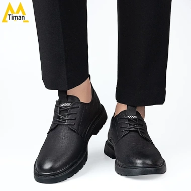 Giày da nam DERBY cao cấp Timanvn RK10 phong cách công sở, màu nâu, dây cột Hàn Quốc, bảo hành 1 năm, giảm còn 749.000₫