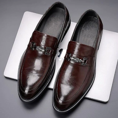 Giày Da Nam Hàn Quốc Da Mềm Một Chân Thoáng Khí cho Công Sở