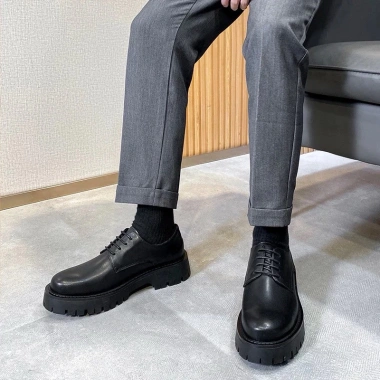 Giày da nam Hàn Quốc Oxford đế cao 5cm buộc dây - Giày Doctor da lì, giảm giá 219.000đ 6