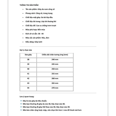 Giày Da Nam HongKong Thời Trang Lịch Lãm, Da Bò Đế Mềm Cao Cấp - Giá 550.000 9