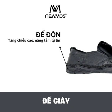 Giày da nam Newmos 9.800G flats da bò cao cấp, giày lười công sở sang trọng 629k